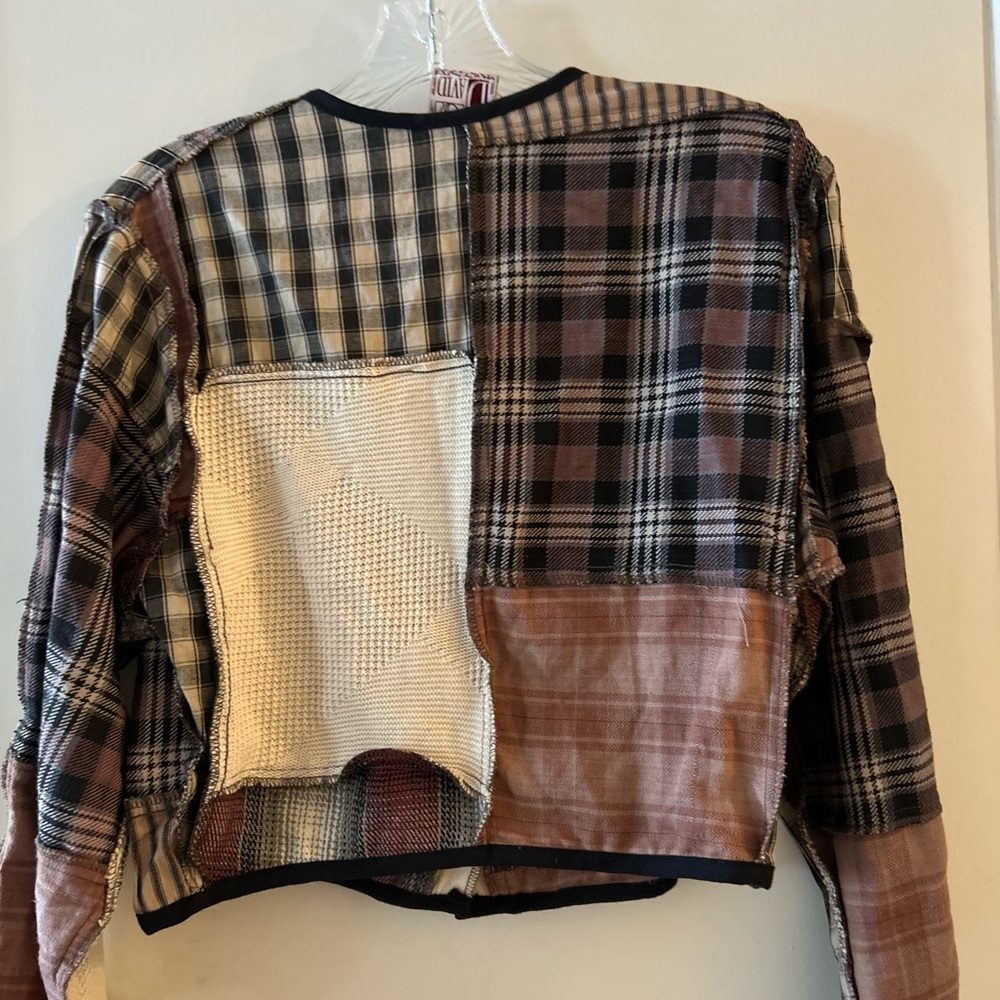 Neil & David Patchwork Plaid Button-Up Shirt. S - image 2